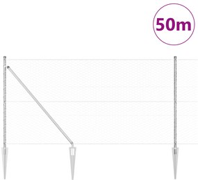 vidaXL Φράχτης Έξιγωνο 1.4x50 μ Γαλβανισμένος Χάλυβας