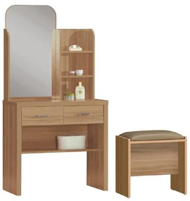 CALIBER Set Τουαλέτα   Σκαμπό Απόχρωση Sonoma Oak  80x39x155cm [-Φυσικό-] [-MDF - Κόντρα Πλακέ - Καπλαμάς - Νοβοπάν-] Ε7388