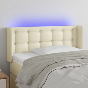Κεφαλάρι Κρεβατιού LED Κρεμ 103x16x78/88εκ. από Συνθετικό Δέρμα 3123322