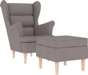 vidaXL Μπερζέρα Taupe Υφασμάτινη με Υποπόδιο