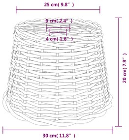 vidaXL Καπέλο Φωτιστικού Οροφής Λευκό Ø30x20 εκ. από Wicker