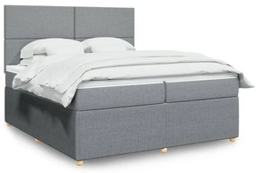 ΚΡΕΒΑΤΙ BOXSPRING ΜΕ ΣΤΡΩΜΑ ΑΝΟΙΧΤΟ ΓΚΡΙ 200X200 ΕΚ. ΥΦΑΣΜΑΤΙΝΟ 3292156