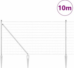 vidaXL Τεντώτο με στήριγμα Ασημί 1,4 x 10 m Ατσάλι