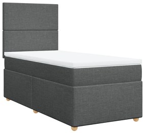 ΚΡΕΒΑΤΙ BOXSPRING ΜΕ ΣΤΡΩΜΑ ΣΚΟΥΡΟ ΓΚΡΙ 80X200 ΕΚ. ΥΦΑΣΜΑΤΙΝΟ 3293401