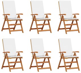 vidaXL Καρέκλα Κήπου 6 pcs Καφέ 57 x 71.5 x 104εκ Μασίφ ξύλο teak