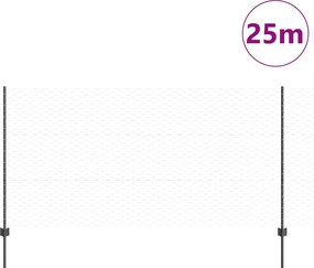 vidaXL Εξωτερική εξάγωνη περίφραξη με στήλη 25 x 1,2 μ Γκρι Δίχτυ