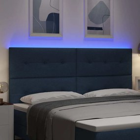 vidaXL LED κεφαλάρι Μπλε ύφασμα