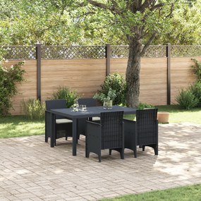 vidaXL Σετ τραπεζαρίας κήπου 5 pcs Ανθρακί 150 x 100 x 73 εκ. PE Ρατάν