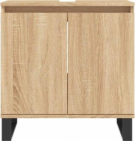 vidaXL Ντουλάπι Μπάνιου Sonoma Δρυς 58 x 33 x 60 εκ. από Επεξεργ. Ξύλο