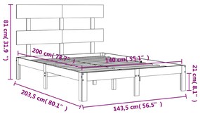 ΠΛΑΙΣΙΟ ΚΡΕΒΑΤΙΟΥ ΜΕ ΚΕΦΑΛΑΡΙ 140X200 ΕΚ. ΑΠΟ ΜΑΣΙΦ ΞΥΛΟ 3193531