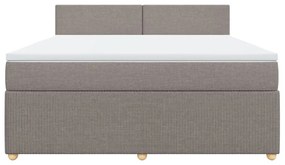 Κρεβάτι Boxspring με Στρώμα Taupe 180x200 εκ. Υφασμάτινο - Μπεζ-Γκρι