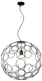 Κρεμαστό Φωτιστικό Οροφής 1xE27 Vintage Φ80cm Aline Homelighting  77-4088 Μαύρο