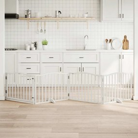 Διαχωριστικό Σκύλων/Πόρτα Πτυσσόμενο 4 Πάνελ 320εκ. Ξύλο Λεύκας