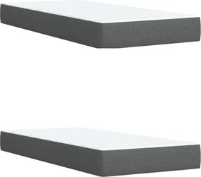 vidaXL Κρεβάτι Boxspring με Στρώμα Σκούρο Γκρι 200x200 εκ. Υφασμάτινο
