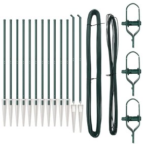 vidaXL Στύλος Περιφράξεων 13 pcs Πράσινο Ατσάλι