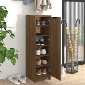 vidaXL Παπουτσοθήκη Καφέ Δρυς 30x35x100 εκ. από Επεξεργασμένο Ξύλο