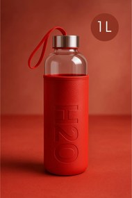 Glass Bottle F40123 Red