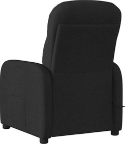 vidaXL Πολυθρόνα Μασάζ Ανακλινόμενη Μαύρη Υφασμάτινη