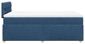 Κρεβάτι Boxspring με Στρώμα Μπλε 120x190 εκ. Υφασμάτινο - Μπλε