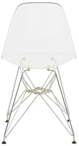 Καρέκλα Adelle pakoworld PP διάφανο-inox πόδι 46x55x81εκ