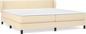 vidaXL Κρεβάτι Boxspring με Στρώμα Κρεμ 200x200 εκ. Υφασμάτινο
