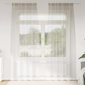 vidaXL Κουρτίνα βυσσινί 2 pcs Κρεμ 260 x 140 εκ. Πολυεστέρας