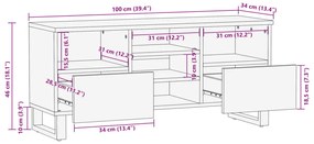 ΈΠΙΠΛΟ ΤΗΛΕΟΡΑΣΗΣ 100X34X46 ΕΚ. ΑΠΟ ΜΑΣΙΦ ΞΥΛΟ ΑΚΑΚΙΑΣ 377528