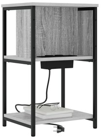 vidaXL Κομοδίνο Γκρι sonoma 38 x 31 x 61 εκ Επεξεργασμένο ξύλο