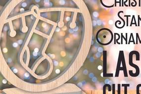 Σετ των 3 Intra απο ξύλο plywood 3mm-4mm πάχος Χριστουγεννιάτικα στολίδια σταντ 5 Δίασταση 8x8 cm INTRAFABR-107125631