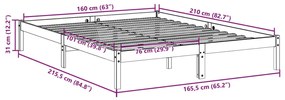 ΠΛΑΙΣΙΟ ΚΡΕΒΑΤΙΟΥ ΜΑΚΡΥ ΧΩΡΙΣ ΣΤΡΩΜΑ 160X210 ΕΚ ΜΑΣΙΦ ΠΕΥΚΟ 852408