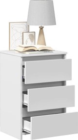 vidaXL Κομοδίνα 2 τεμ. Λευκά 40 x 35 x 62,5 εκ. από Επεξ. Ξύλο