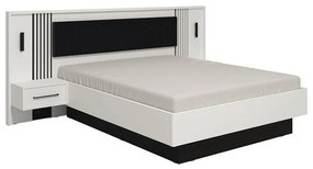 Double Bed Ascalon 160 Plus White - Black - White Matt Grey 268x209x115 cm