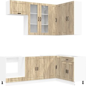 vidaXL Μονάδα κουζίνας PORTO 8 pcs Sonoma Δρυς Επεξεργασμένο Ξύλο