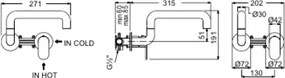 Armando Vicario Laundry 400747 Chrome - Μπαταρία κουζίνας τοίχου