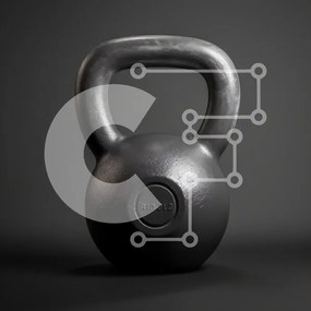 Intra Συλλεκτικό Ξύλινο Παζλ Plywood  4mm - Μαύρο Kettlebell σε σκοτεινή επιφάνεια Σε Ξύλινο Κουτί - Διαστάσεις: 10x10 cm – 25 κομμάτια