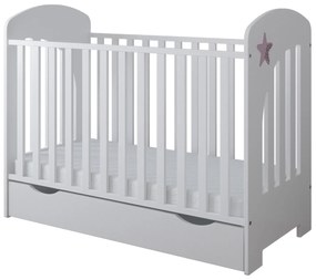 Βρεφικό Κρεβάτι  Star Pink με Συρτάρι + Προστατευτικό 60x120cm  BC10050 BabyCute