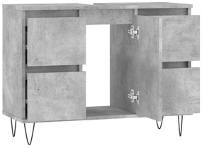 vidaXL Ντουλάπι Μπάνιου Γκρι Σκυροδέματος 80x33x60 εκ. Επεξ. Ξύλο