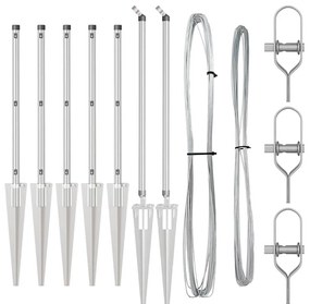 vidaXL Πό posts φράχτη 7 pcs Ασημί Ø32mm 80 εκ Γαλβανισμένος χάλυβας