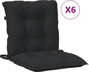 vidaXL Σετ Μαξιλαριών για Χαμηλή Πολυθρόνα 6 pcs Μελανζέ Μαύρο