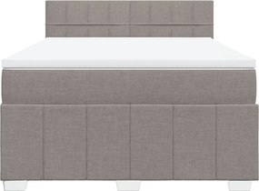 vidaXL Κρεβάτι Boxspring με Στρώμα Taupe 160x200 εκ. Υφασμάτινο