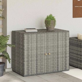 vidaXL Ντουλάπι Αποθήκευσης Κήπου Γκρι 100x55,5x80 εκ. Συνθετικό Ρατάν
