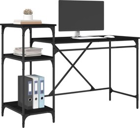 vidaXL Γραφείο Μαύρη Οξυά 135 x 50 x 90 cm Επεξεργασμένο ξύλο