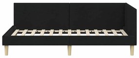 vidaXL Κρεβάτι Γωνίας Άλλο Μαύρο 80 x 200 cm Ύφασμα και Έργο ξύλου