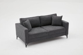Διθέσιος Καναπές Berlin - Χρώμα Ανθρακί Μαύρο - 180x92x83εκ