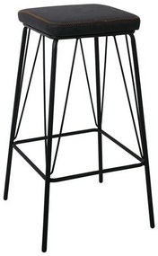 Σκαμπό Μπαρ Panton Vintage Black ΕΜ779,3 43x43x76cm Σετ 2τμχ Μέταλλο,Τεχνόδερμα