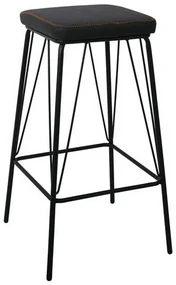 Σκαμπό Μπαρ Panton Vintage Black ΕΜ779,3 43x43x76cm Σετ 2τμχ Μέταλλο,Τεχνόδερμα