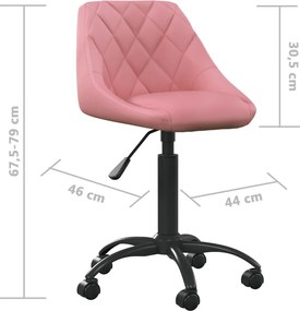 vidaXL Καρέκλα Γραφείου Ροζ Βελούδινη