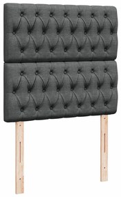 vidaXL Κρεβάτι Boxspring με Στρώμα Σκούρο Γκρι 90x200 εκ. Υφασμάτινο