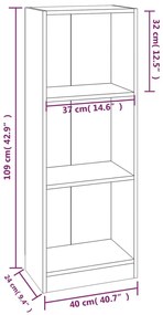 ΒΙΒΛΙΟΘΗΚΗ ΜΕ 3 ΡΑΦΙΑ ΓΚΡΙ SONOMA 40X24X109 ΕΚ. ΕΠΕΞΕΡΓ. ΞΥΛΟ 819255