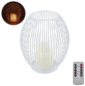 Διακοσμητικό Realistic Κερί με LED Εφέ Κινούμενης Φλόγας - Μπαταρίας Χειριστήριο IR 2700K Dimmable Λευκό Φ19 x Υ24cm Globostar-7 76492